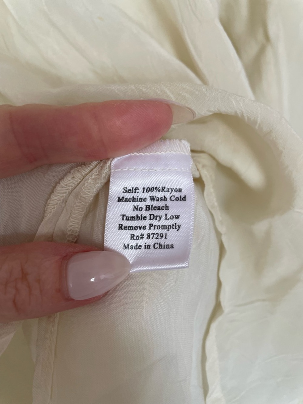 Johnny Was Cream Embroidered V-Neck, Pintuck Peasant Blouse, Small - Picture 7 of 7